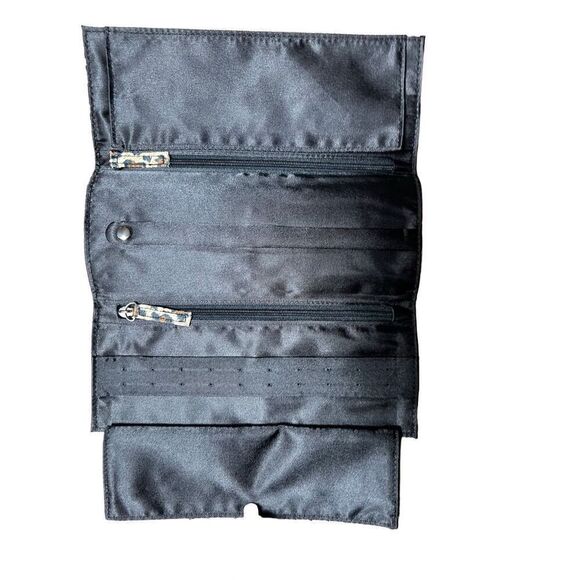 Leopard Print Silky Trifold Jewelry Travel Case - New - Picture 4 of 4